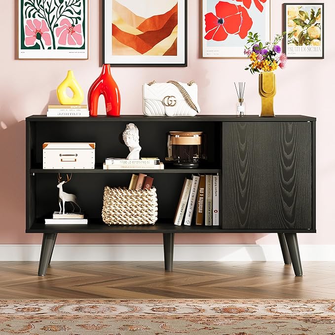 WLIVE TV Stand for 43 Inch TV, Small Entertainment Center with Storage Cabine...