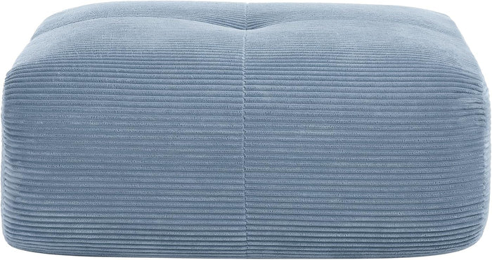 SoarFlash Corduroy Sectional Sofa Ottoman,Blue