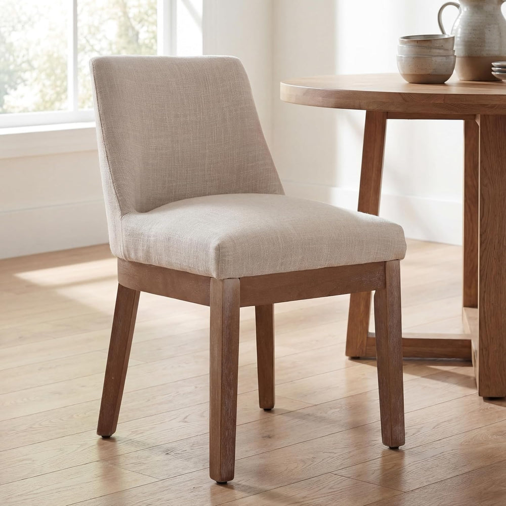 RIVOVA Upholstered Dining Chairs Set of 2, Modern Wooden Dining Room Chair wi...