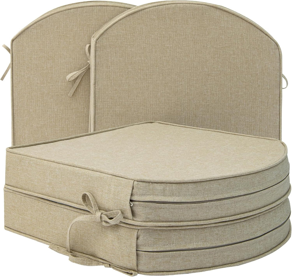 Outdoor Chair Cushions, Fade-Resistant & Water-Resistant, D Shaped Patio ...