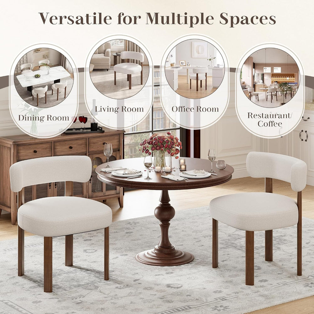 Wooden Dining Chairs Set of 6, Upholstered Kitchen Chairs with Solid Wood Leg...