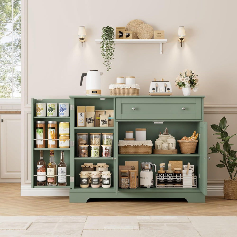 HOSTACK Buffet Cabinet with Storage, Modern Sideboard Buffet with Doors, Wood...