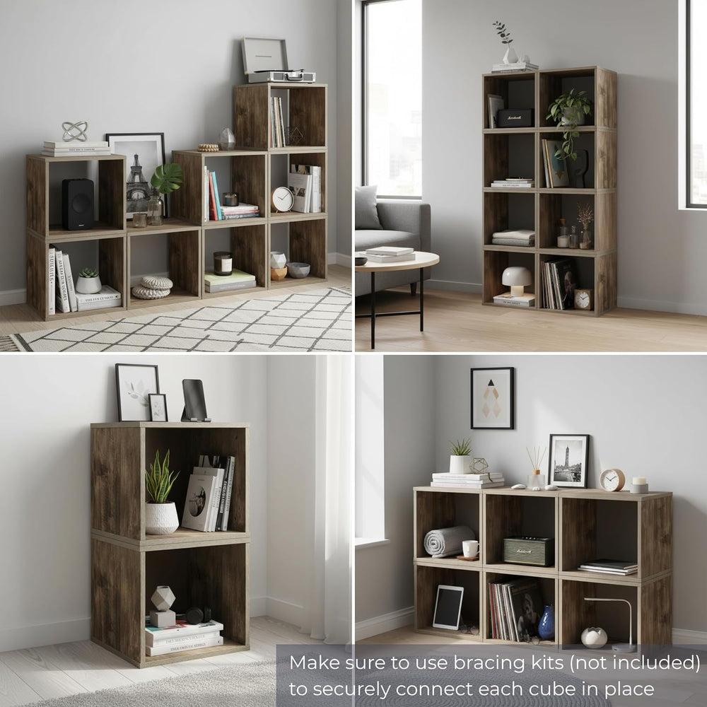Lavish Home Cube Storage Organizer – Modular Stackable Bookshelf, Customizabl...
