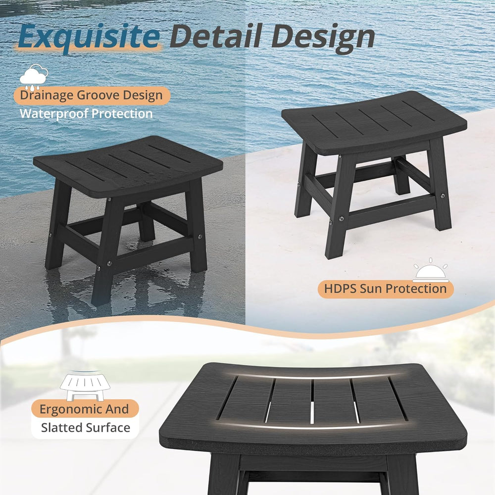 LUE BONA Outdoor Adirondack Ottomans, Footrest Footstool Set of 2, Outdoor Fo...