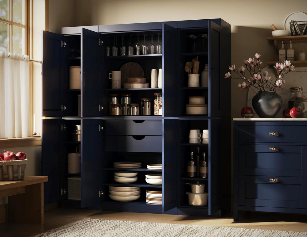 Palace Imports Solid Wood Pantry Cabinet – 71.5" Tall x 65" W - Woo...