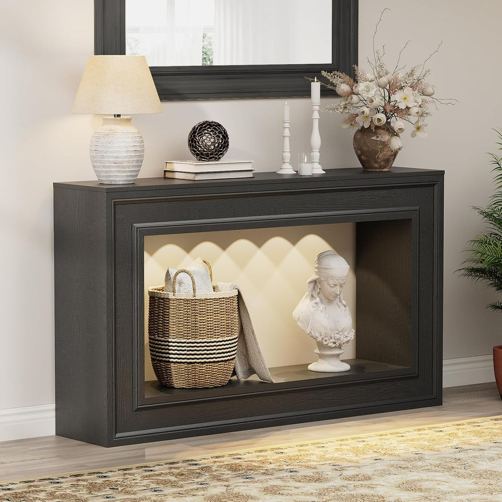 Rresyet 55" Long Console Tables with LED Lights, Narrow Console Tables f...