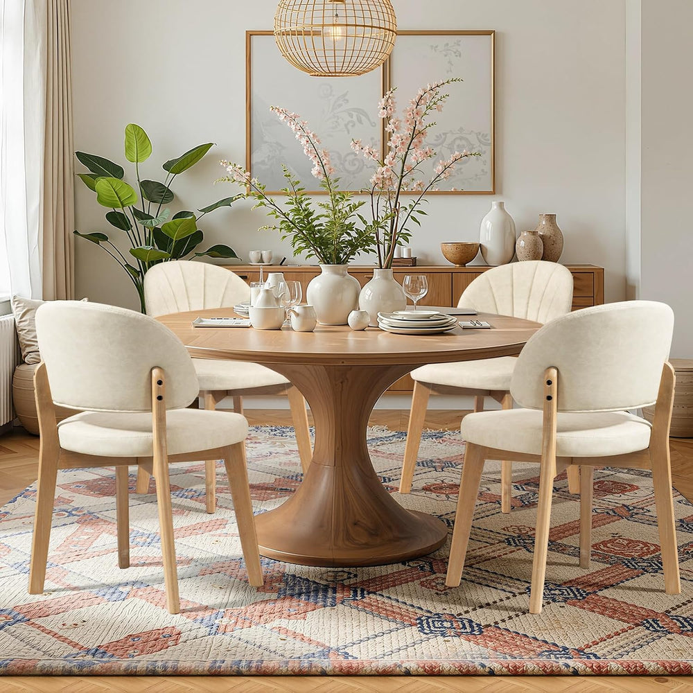 PU Leather Dining Chairs Set of 4, Upholstered Kitchen & Dining Room Chai...