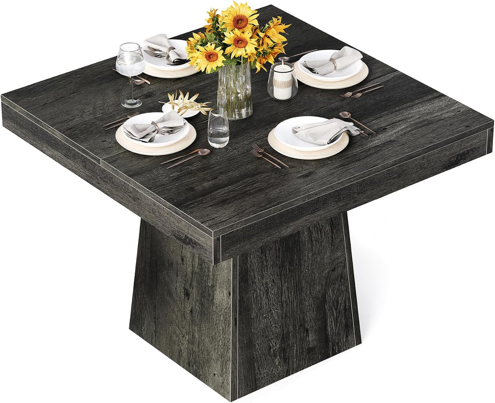 LITTLE TREE Dining Table for 4 People, 31.5-Inch Square Small Kitchen Table, ...