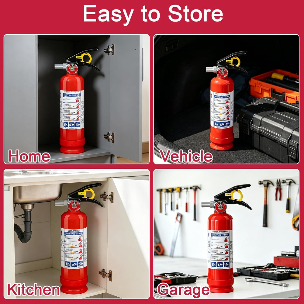 ABC Dry Powder Fire Extinguishers, 2.5lb 1A:10B:C Multi-Class Fire Safety Gea...