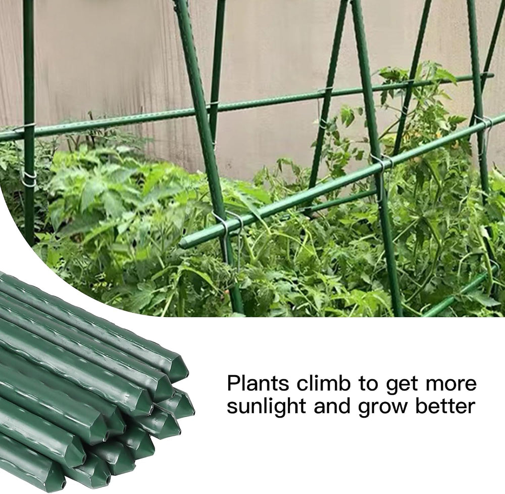 Garden Stakes 6ft, Metal Plant Stakes 6Feet for Gardening and Farm, 72" ...