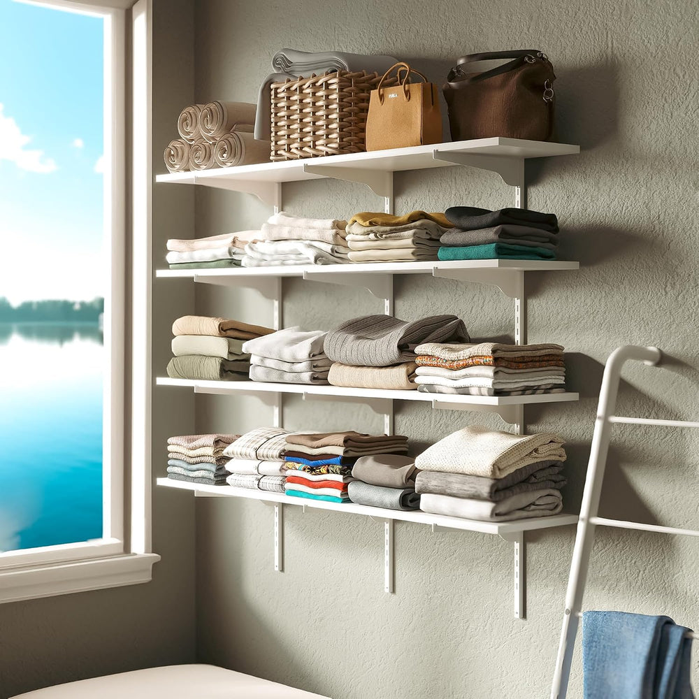 Wallniture Turin 48"x10" Floating Shelves for Wall Storage, Closet ...
