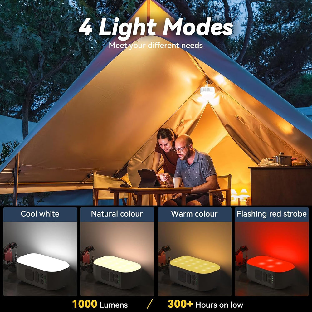 Camping Lantern,6400mAh LED Lantern Rechargeable,with 4 Light Modes,1000LM Te...