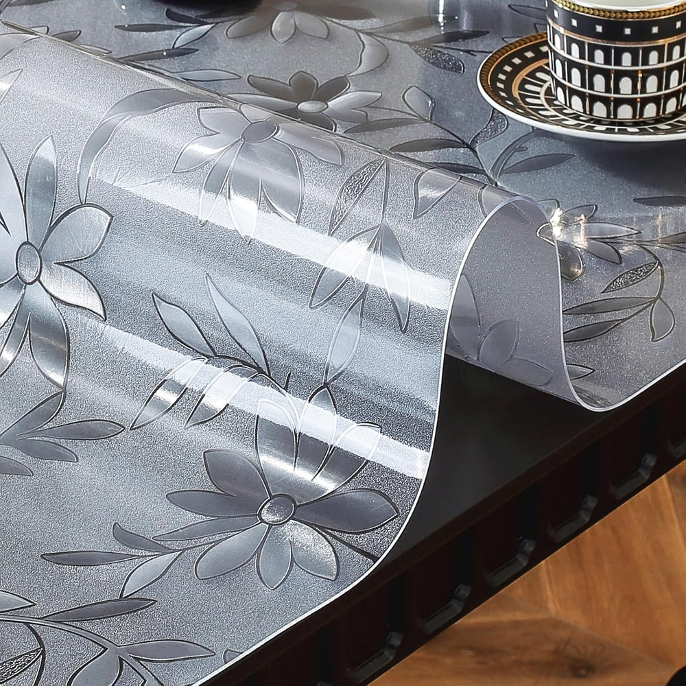 Floral Table Protector 40" x 78", 1.5mm Thick Vinyl Desk Mat