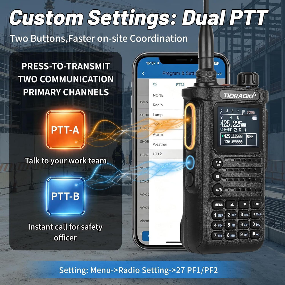 (4th-Gen) TIDRADIO TD-H8 10 Watt GMRS Handheld Radio, APP/PC Programming 4PCS...