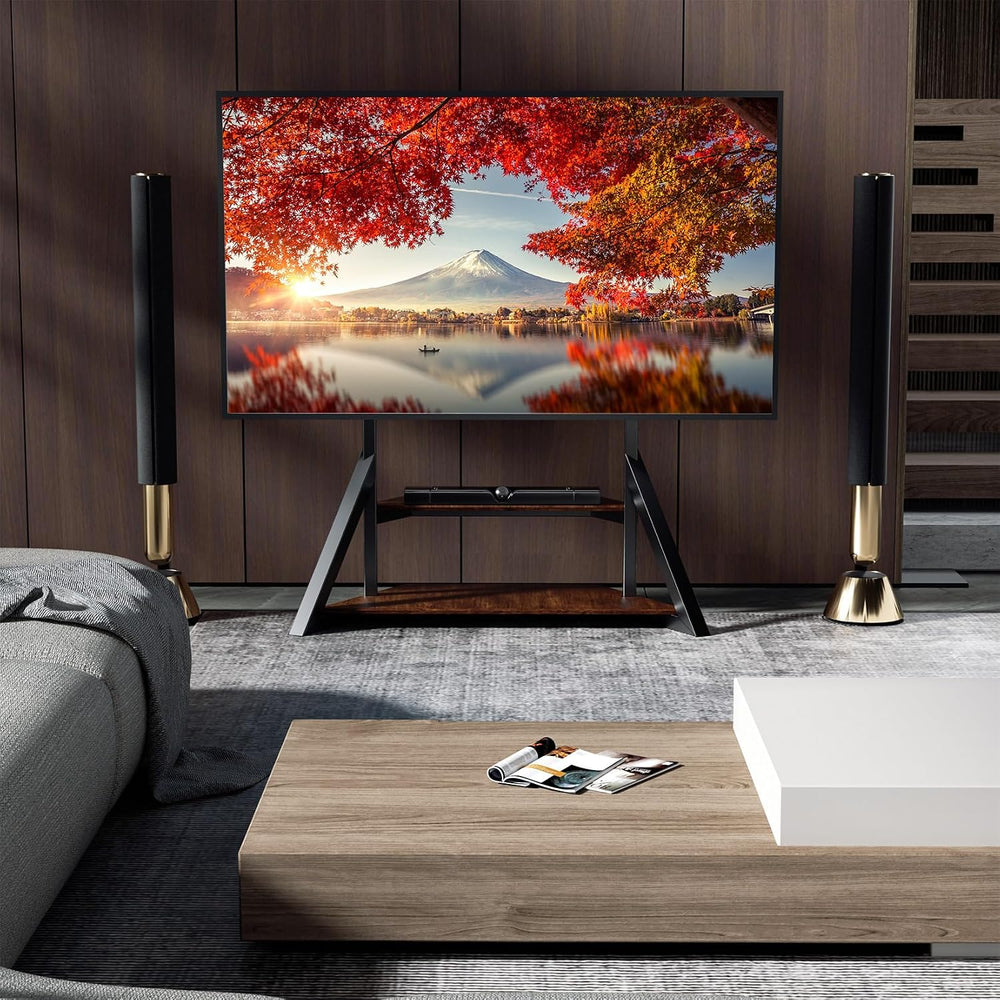 unho Large Mobile Rolling TV Stand Floor with Wheels for 65 to 100 inch | Hea...
