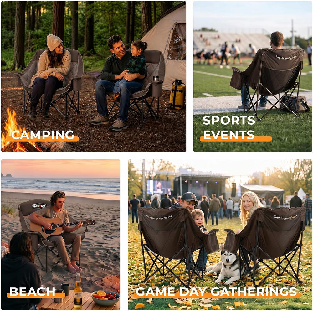 Overmont Oversized XL Camping Chair for Adults - 500lbs Support Heavy-Duty Pa...