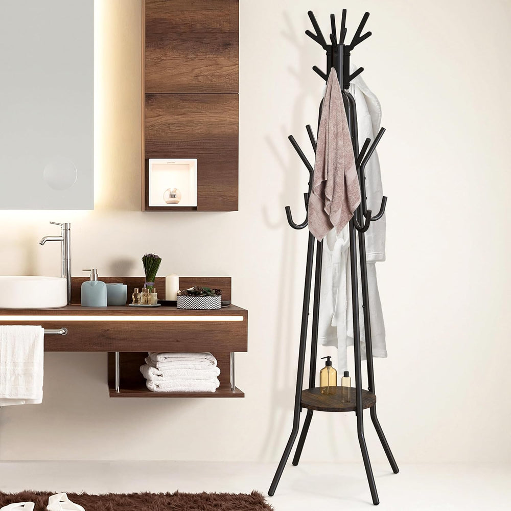 Simple Houseware Standing Coat Hat Hanger Organizer Tree Shaped Rack with She...