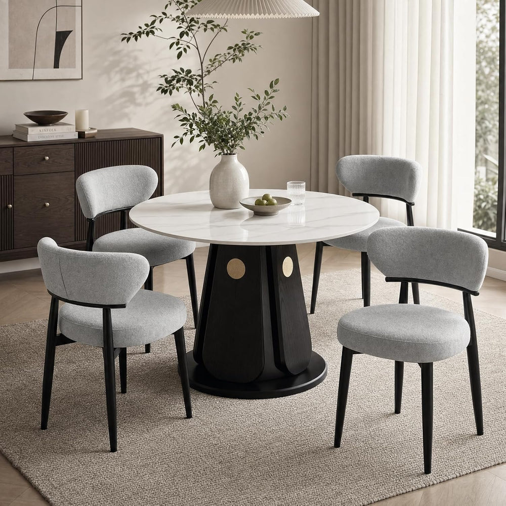 Dining Chairs Set of 4, Modern Upholstered Fabric Dining Chairs | Thick Padde...