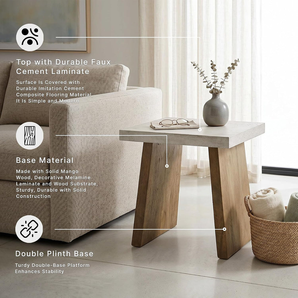 Signature Design by Ashley Brendalhouse Casual End Table with Faux Cement Top...