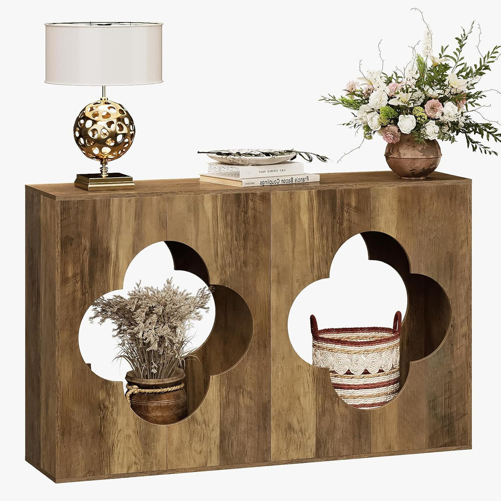 Tohomeor Farmhouse Console Table, 2-Tier Entryway Table with Storage, Behind ...