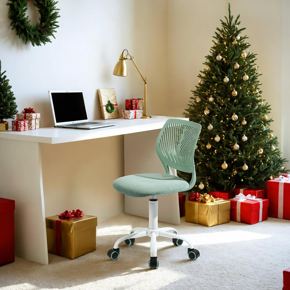 Armless Home Office Desk Chair, Colorful Task Chair with Soft Mesh Padded Cus...
