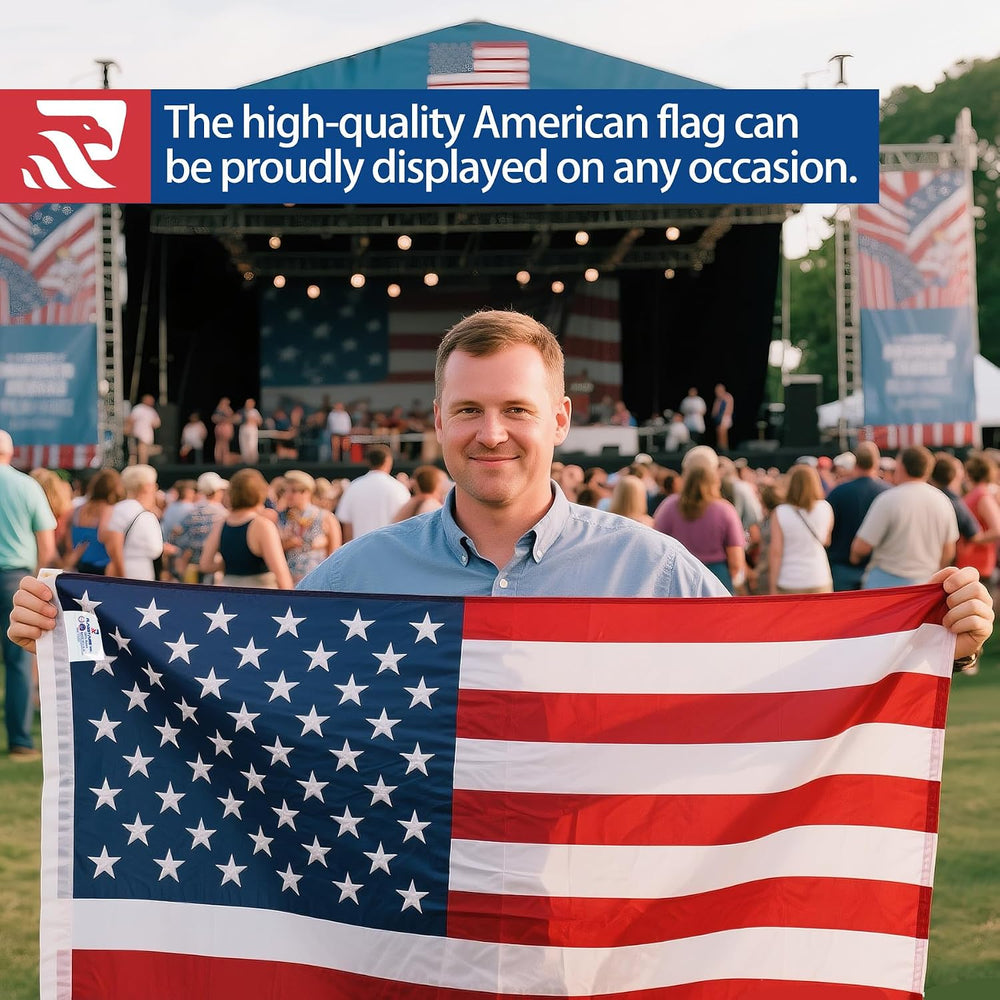 American Flag Made in USA, 3x5 FT Heavy Duty Nylon Outdoor Flag, Super Durabl...