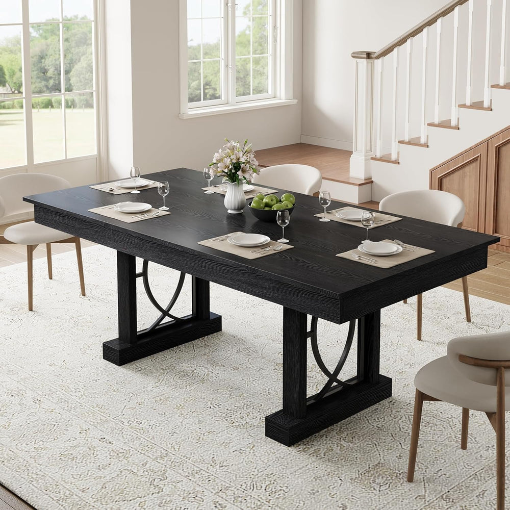 Garvee 71-Inch Dining Table for 6-8 with 2 Drawers, Large Wooden Kitchen Tabl...