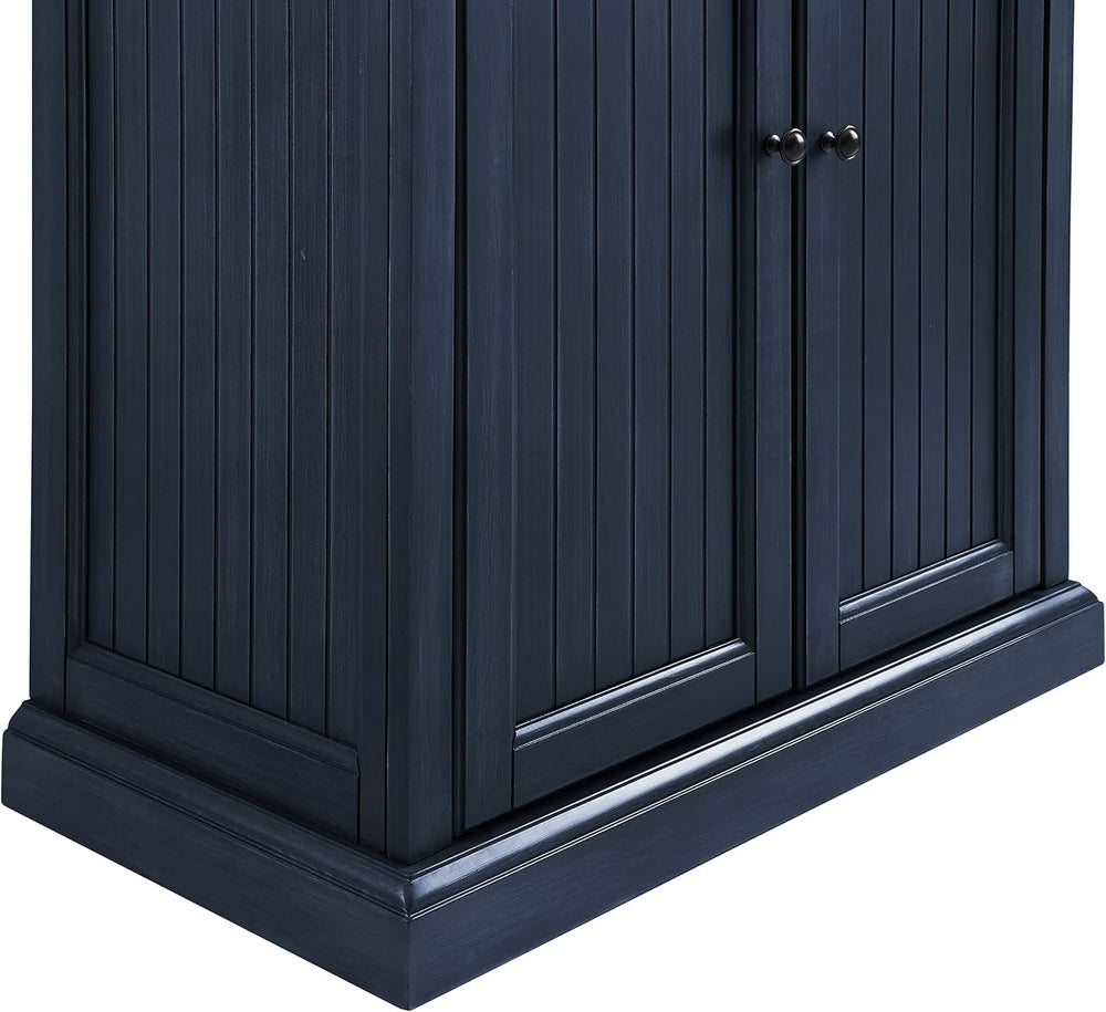 Crosley Furniture Seaside Coastal Pantry Storage Cabinet with Shelves, Kitche...