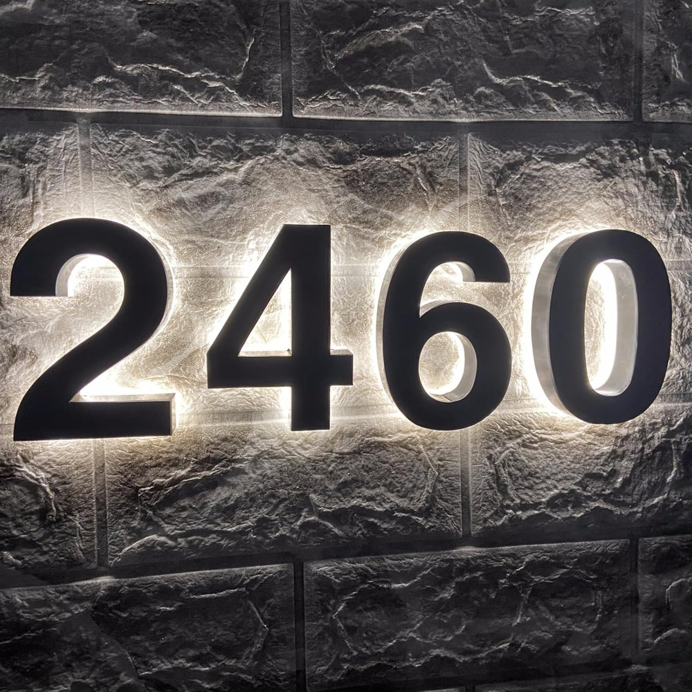 7 Inch Backlit LED House Numbers for Outside Light Up Address Number