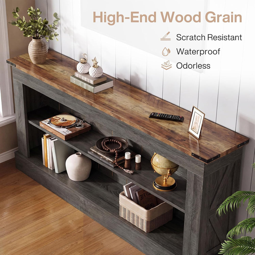 Tribesigns 63" Console Table, 3-Tier Entryway Table with Storage Shelves...