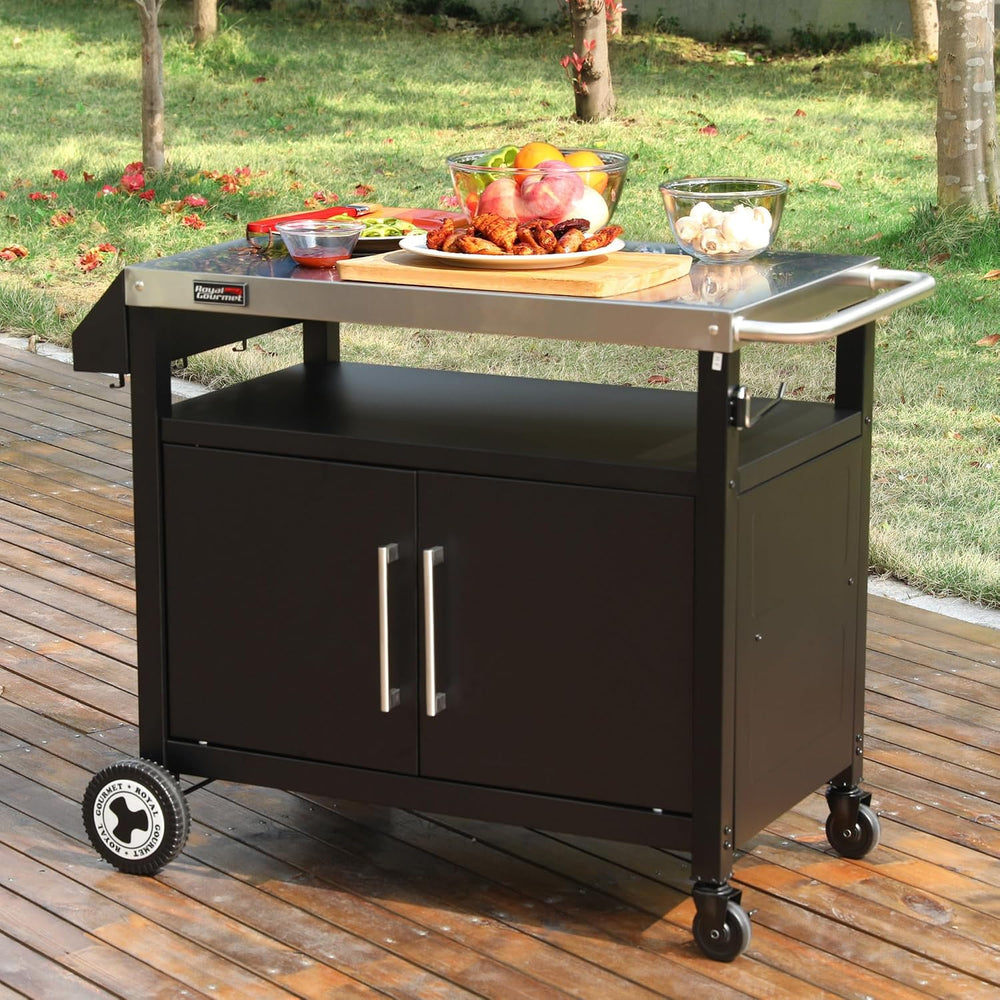 PC3403S Outdoor Grill Cart with Wheels Black
