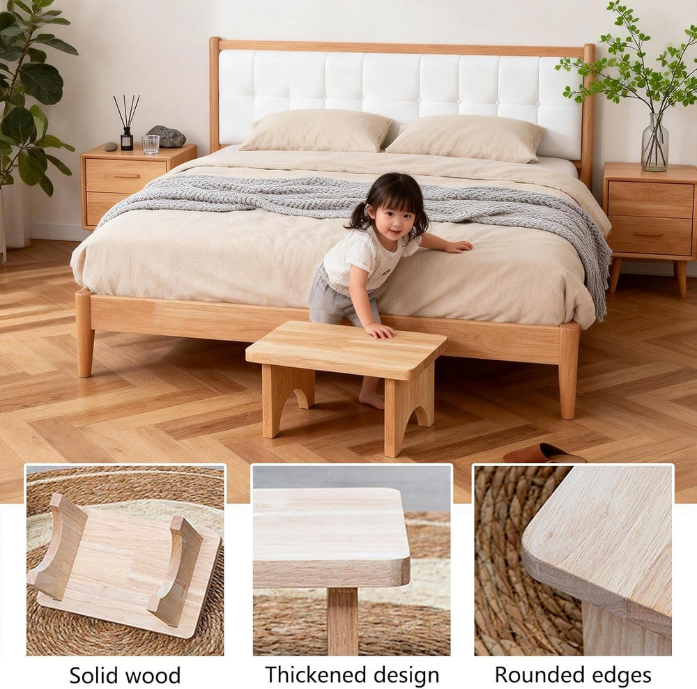 10'' 12'' 16'' Wooden Step Stool for Adults, Natural ...