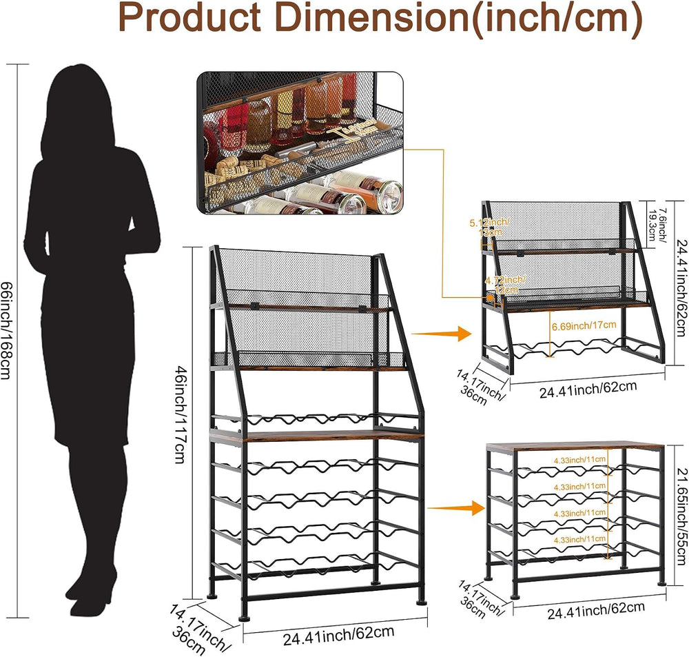 TQVAI Wine Rack Freestanding Floor Modular Split 40 Bottles Vertical Countert...