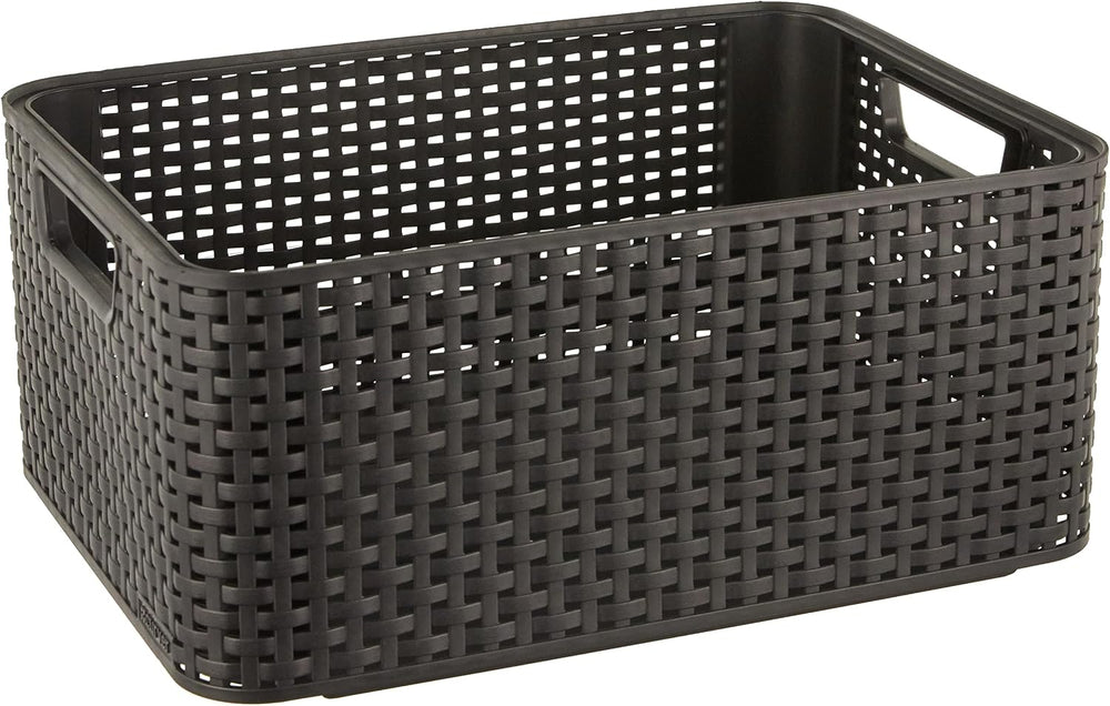 CURVER Style 205846 Storage Box Rattan-Look Size M with Second-Generation Lid...
