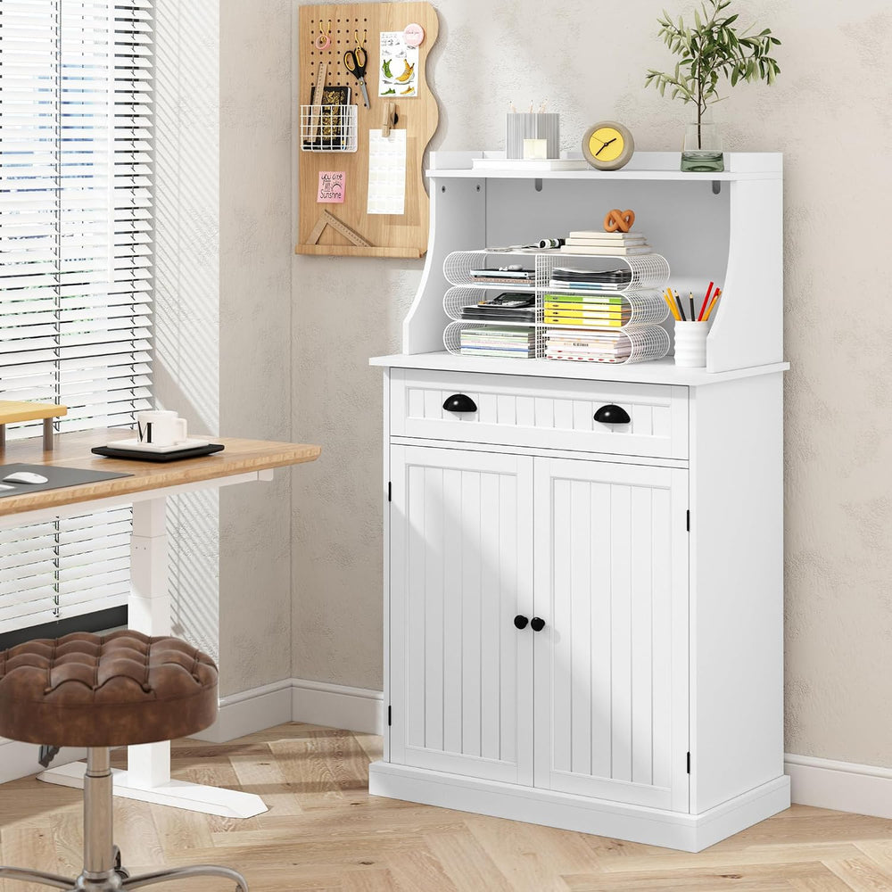 ARTPOWER 54" Kitchen Microwave Cabinet/Stand with Storage and Drawers, P...