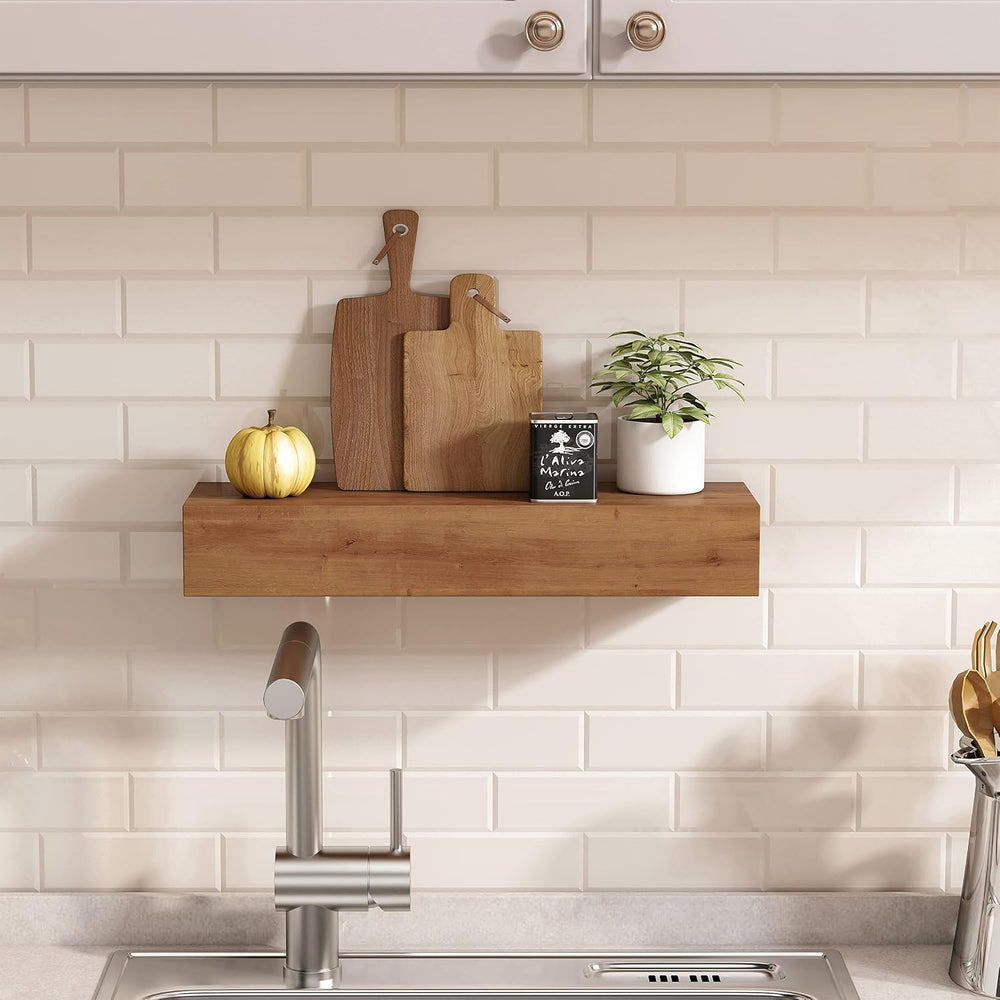 Wall Floating Shelves, Rustic Wood Wall Shelf Handmade - Wooden Shelves for B...