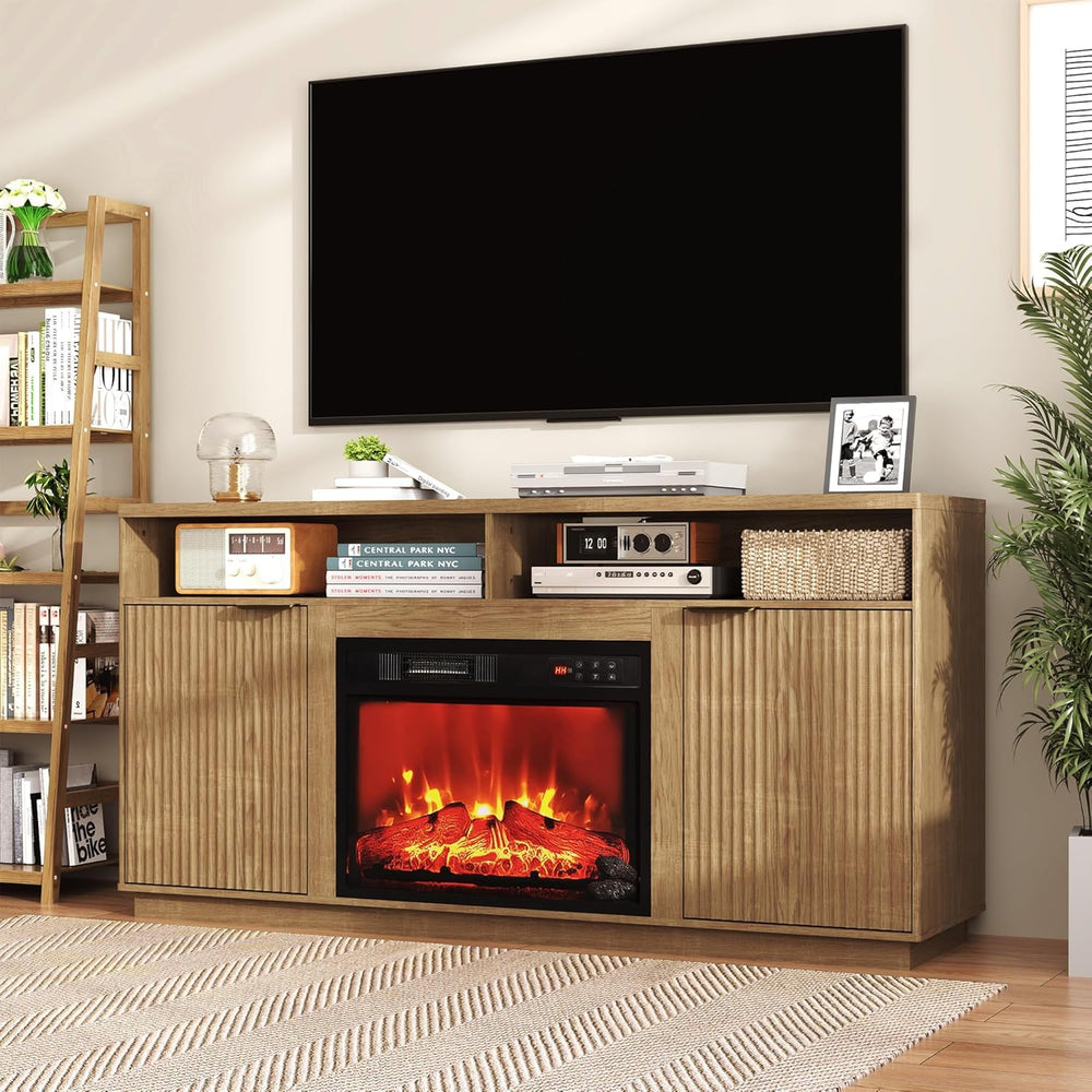 4-Piece Fluted Living Room Set Includes 31.5" Fluted Lift Top Coffee Tab...