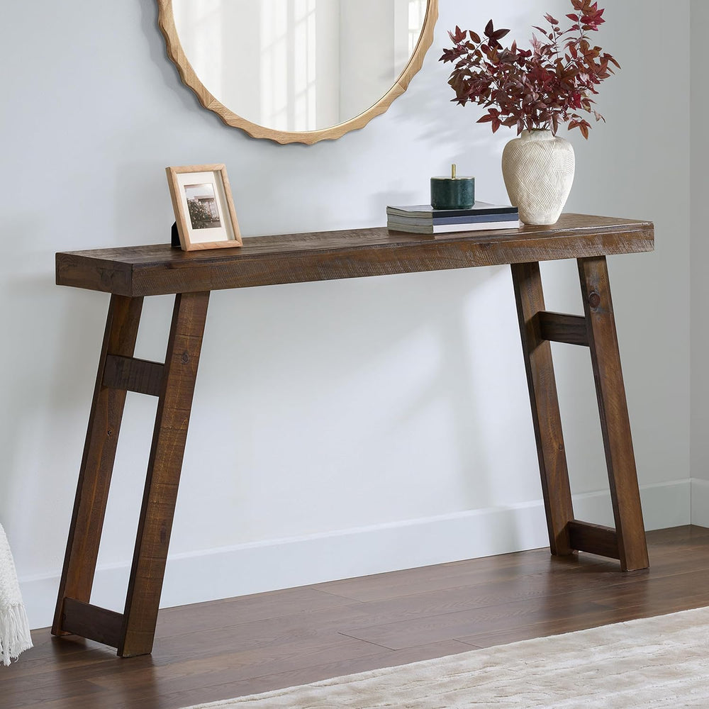 Alaterre Furniture Lawas Solid Wood Console Table, Brown, 56”x12”x32” | Moder...