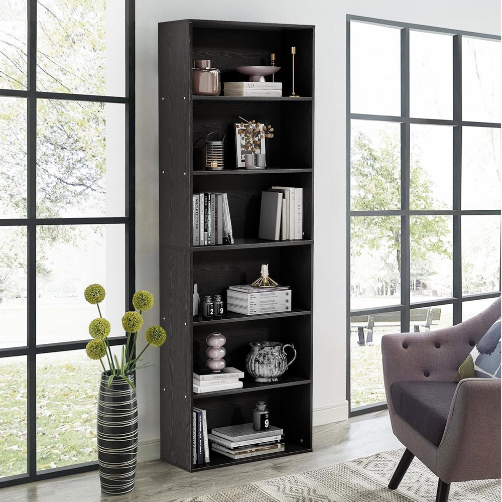 GRUSIGN 71" Tall 6-Tier Bookshelf, Large Open Display Bookcase with Ampl...