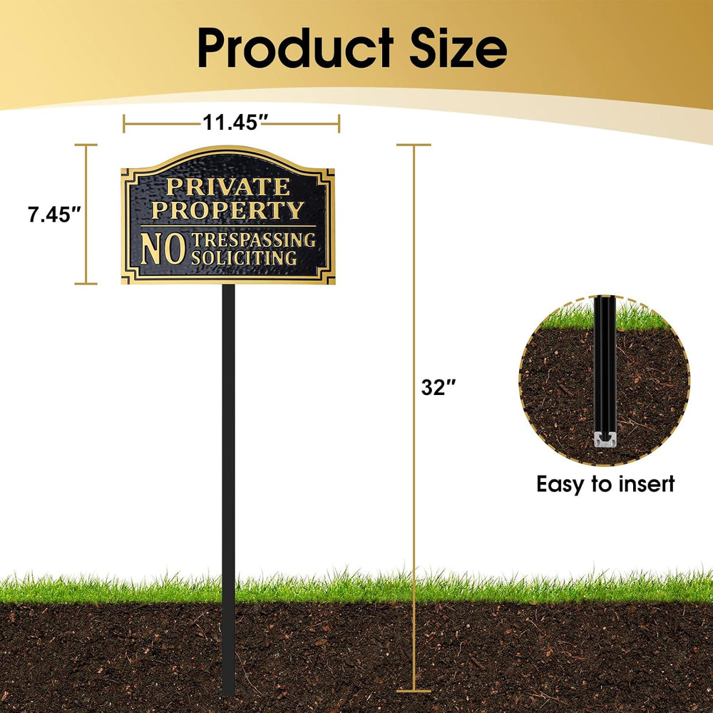 Private Property No Trespassing Sign, No Soliciting Yard Sign, A602