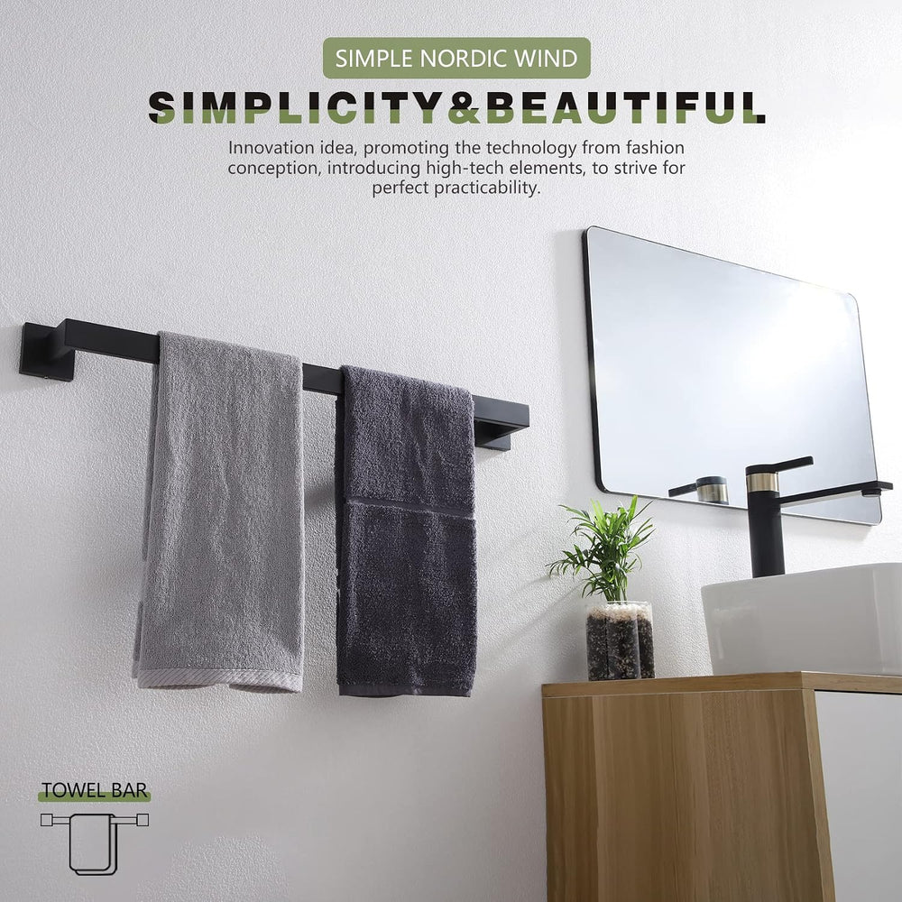 KOKOSIRI 24-Inch Single Towel Bar, Bathroom Kitchen Towel Holder, Wall Mounte...