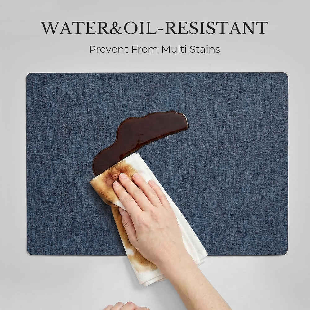 Romanstile Vinyl Placemats Set of 6, Dual-Color Faux Leather Place Mats