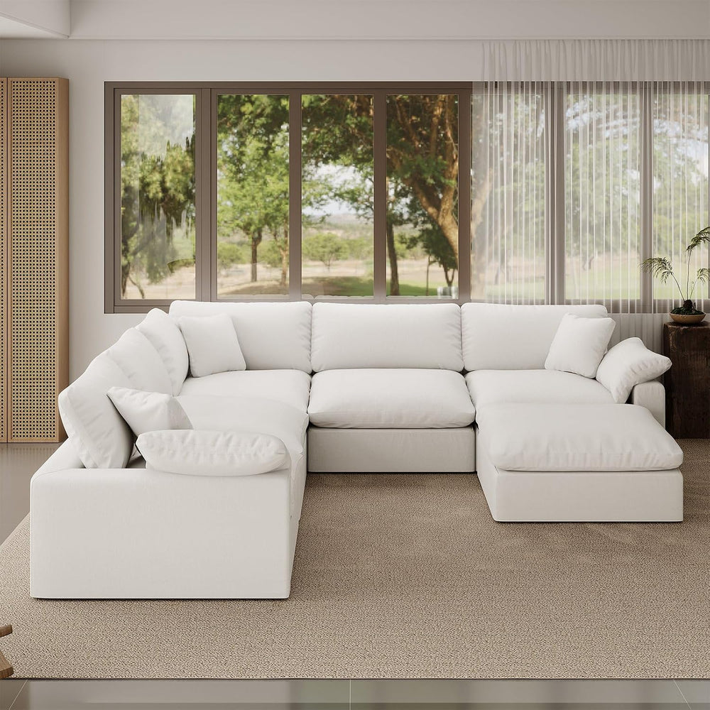 Cloud Modular Sectional Sofa,221.6" Down Filled Sofa 5 Seat with Chaise,...