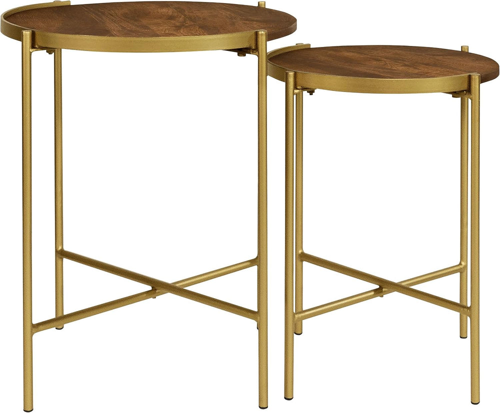 Coaster Home Furnishings - Malka - 2-Piece Round Wood Nesting Table Set with ...