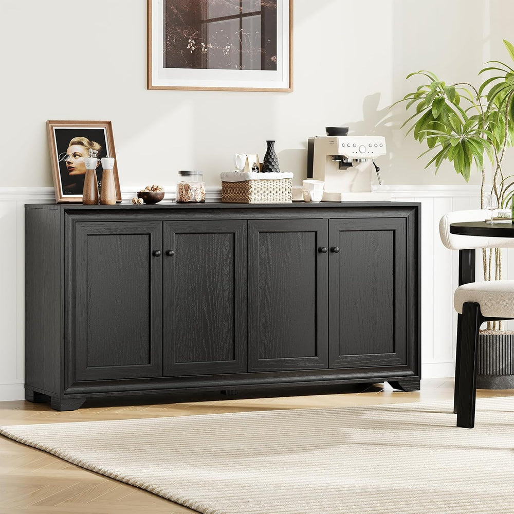 ONBRILL 60" Buffet Cabinet with Storage, 4 Doors Sideboard Buffet Cabine...