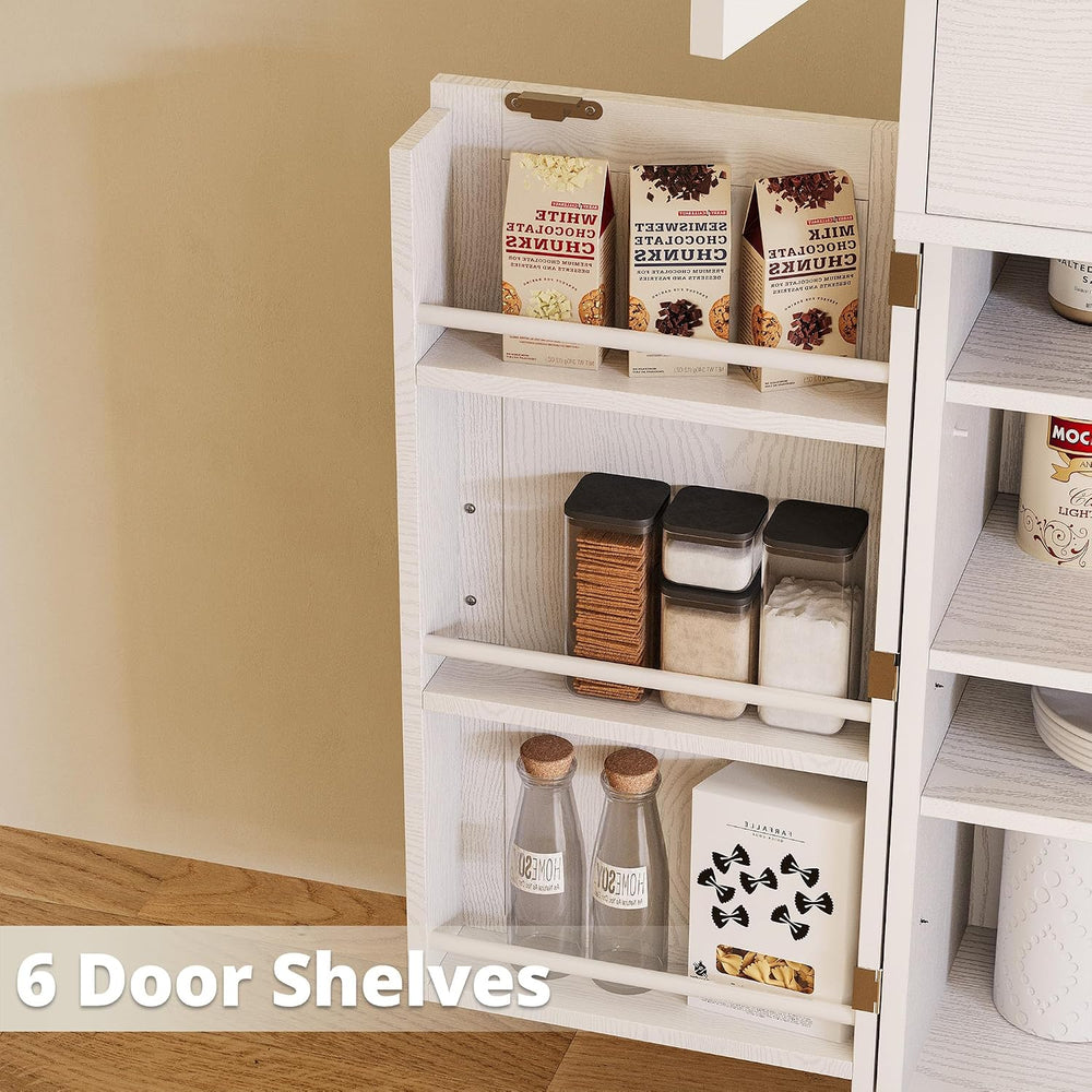IRONCK 74.8" Tall Kitchen Pantry, Storage Cabinet with LED Lights, Kitch...