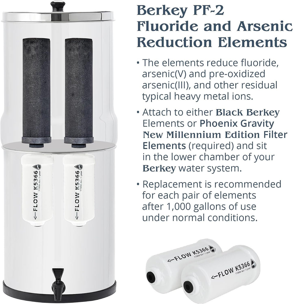 Berkey Authentic Berkey PF-2 Fluoride and Arsenic Reduction Elements (Set of ...