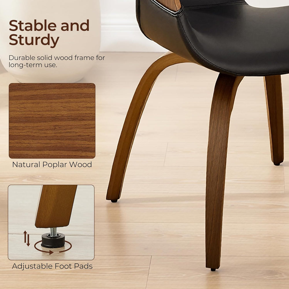 Zouron Swivel Dining Chair, Mid Century Modern Upholstered Desk Chair with Wo...