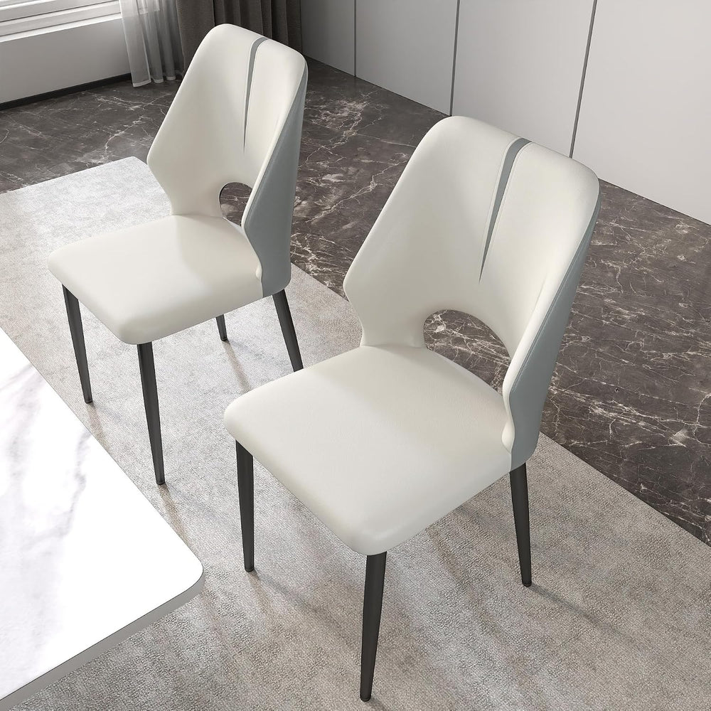 Upholstered Dining Chairs Set of 2, Modern PU Leather Dining Room Kitchen Sid...