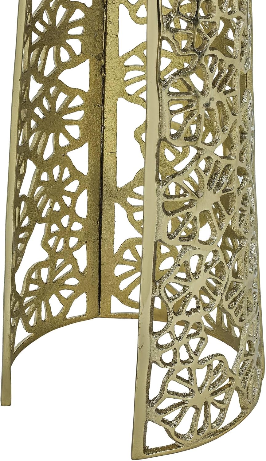 Gold Side Table with White Marble Top | Decorative Modern End Table | Aluminu...